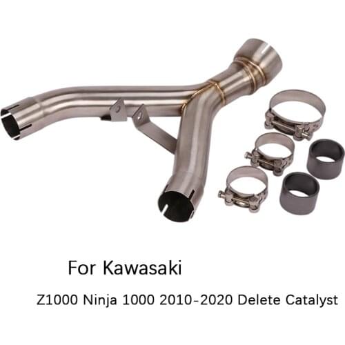 Delete Catalyst for Kawasaki Z1000 Ninja 1000 2010-2020 Motorcycle Exhaust Pipe Middle Slip On Original Mufflers Stainless Steel