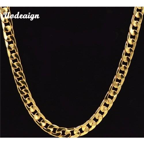 Uodesign Cuban Link Chain Men Gold Color Hiphop Long/Choker Big Chunky Minimalist Rapper Necklace Hip Hop Jewelry