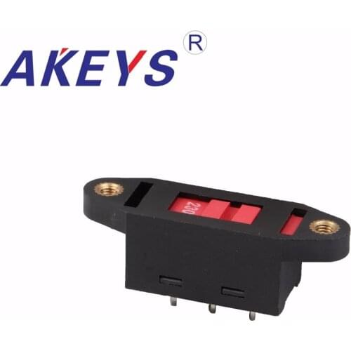 10PCS PBS-110-E(2X) A-22 Change slide switch 230V-115V DIP 3 pin slide switch with iron frame
