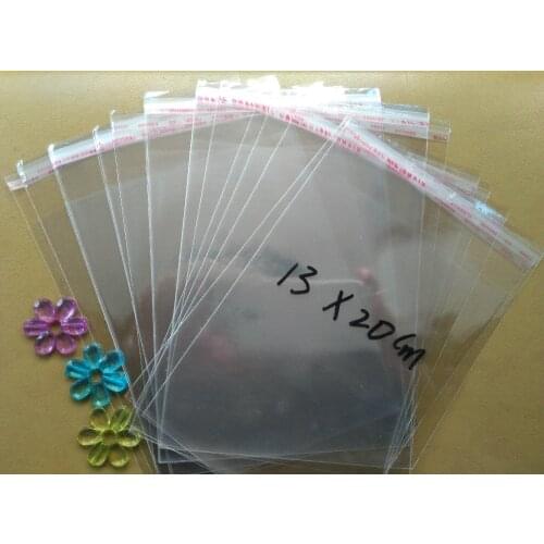 1000PCS 13*20cm Clear Resealable Cellophane/BOPP/Poly Bags Transparent Opp Bag Packing Plastic Bags Self Adhesive Seal for gift