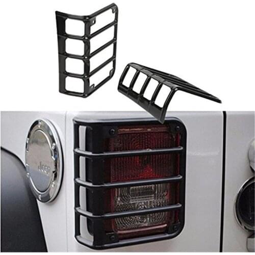 2Pcs Tail Light Guard Mounting Bracket Cover Black For Jeep Wrangler Rear Lamp