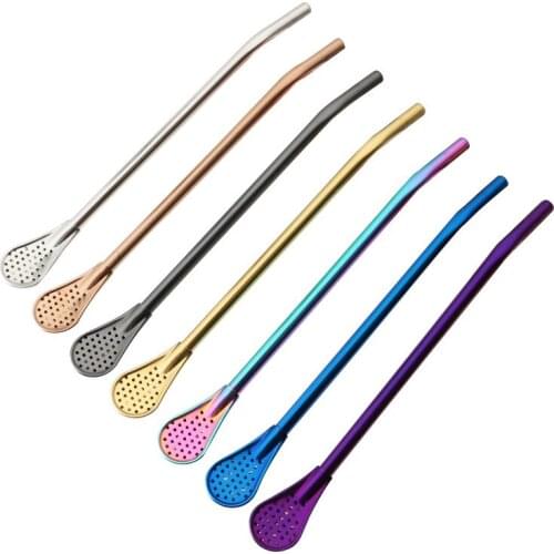 300Pcs Drinking Straw Stainless Steel Yerba Mate Straw Gourd Bombilla Filter Spoons Reusable Metal Pro Tea Tools Bar Accessories