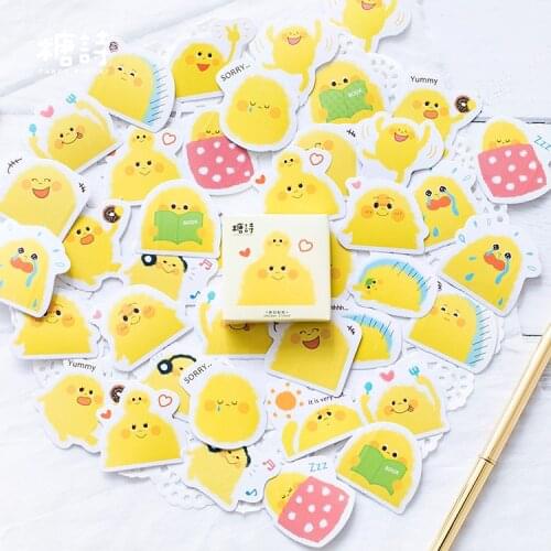 45pcs/pack Kawaii Pudding Stickers Stationery Creative DIY Diary Scrapbook Decoration Sticker Pack Kawaii Papeleria
