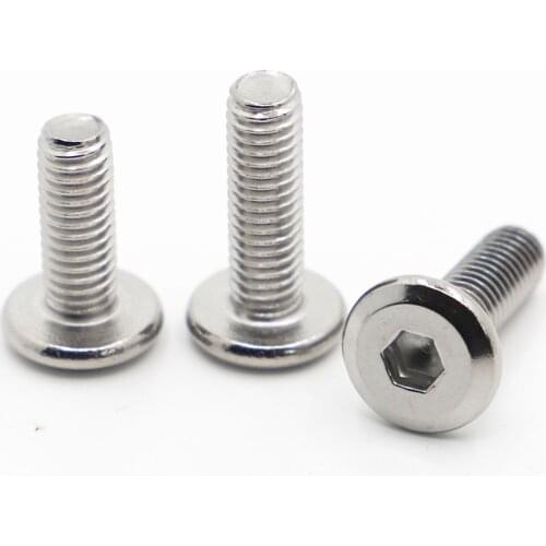 5-20pcs 304 Stainless Steel Large Flat Hex Hexagon Socket Head Allen Furniture Rivet Screws Connector Joint Bolts M3 M4 M5 M6 M8