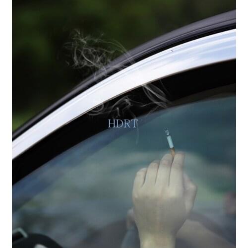 For VW Touareg 2019 2020 2021 abs chromr Exterior Visor Vent Shades Window Sun Rain Guard Deflector 6pcs