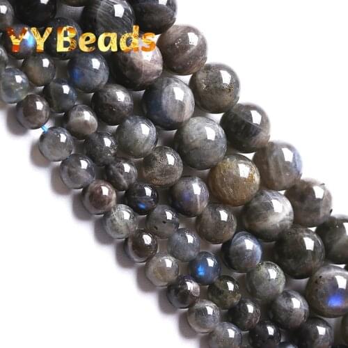 A+ Natural Gray Labradorite Beads Moonstone Round For Jewelry Making Loose Stone Beads DIY Bracelet Accessories 4 6 810mm 15"