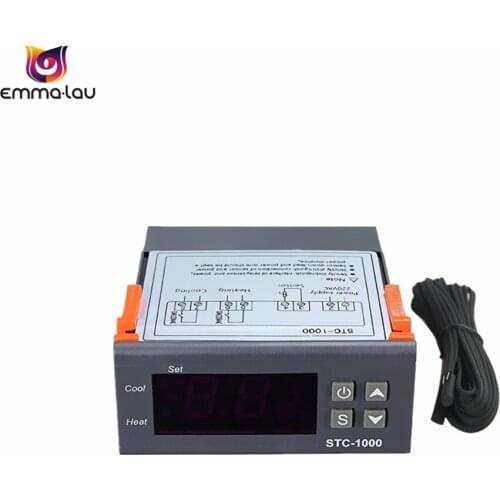 110-220V Digital LCD Temperature Controller Thermostat STC-1000 1m NTC Sensor Thermostat Regulator Heater Cooler Two Relay