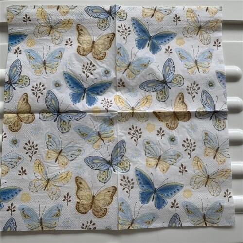 Decoupage wedding birthday party Napkin paper elegant tissue butterfly dragonfly vintage beautiful serviettes square decor 20