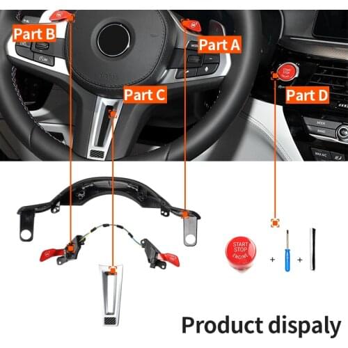 For BMW G30 G31 G11 G12 G01 X3 Replacement M5 F90 Steering Wheel M1M2 Button Paddle Modification Red 5 7 Series