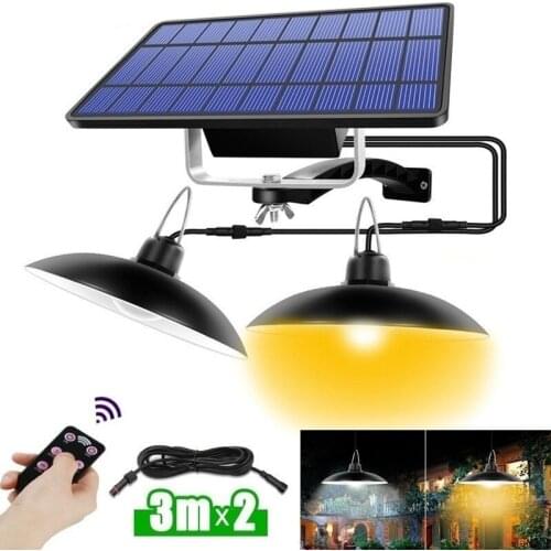 Double Head Solar Pendant Light Outdoor Indoor Solar Lamp With Line Warm White/White Lighting For Camping Garden Yard