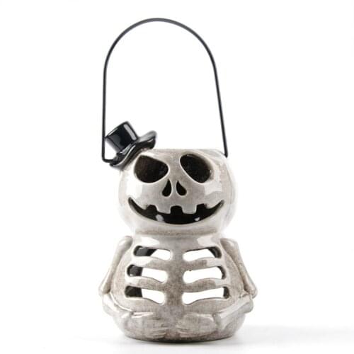 Halloween Ceramic Hollow Candlestick Lanterns Party Props Festive Atmosphere Window Decoration Ornaments Home Decor