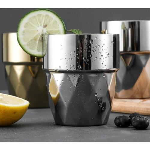 4pcs Mug Beer Cup Coffee Cup Thermal mug drinkware friends mug wine glasses vintage 304 Stainless Steel Water Drinks Cup diamond