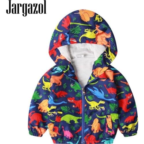 Boys Jacket Coat Waterproof Windbreaker 2019 Spring Cartoon Dinosaur Animal Car Printed Toddler Girls Coats and Jackets Outfits
