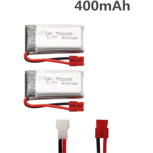 2pcs 3.7V 400mah Lipo Battery For SYMA X15 X15C X15W X5A-1 H107 KY101 E33C X4 E33 U816A V252 H6C H31 RC Quadcopter Parts battery