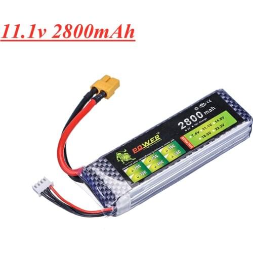 Lion Power 3S 11.1v 2800mAh lipo Battery For Remote Control RC helicopter car boat Spare Parts 11.1v Battery T/JST/XT60 plug