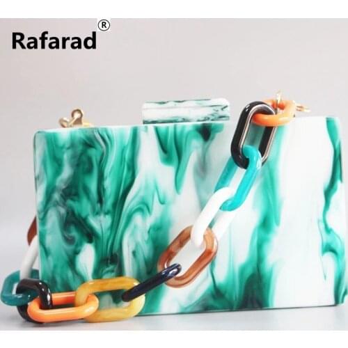 Marble Green Womens Designer envelope bag Acrylic Box Clutches Women bag Classic Dinner Party bags Shoulder Messenger Bag Purse