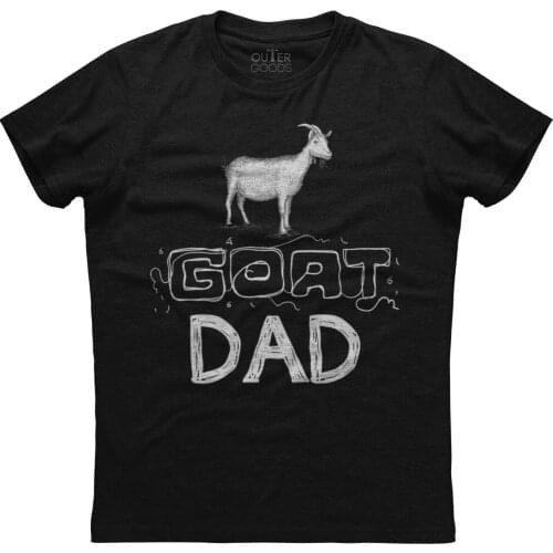 Goat Dad Fathers Day Farmer Gift Mens Short Sleeve Cotton Black T-shirt