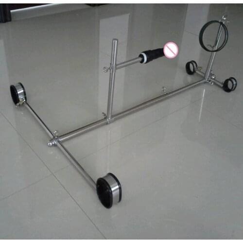 Stainless steel frame restraint+dildo,sex bdsm bondage Handcuffs sex toys for couples adult Games fetish bdsm sex tools for sale