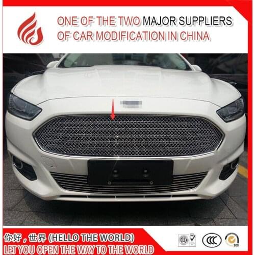 Stainless steel modification car front grille racing grills grill cover trim for Mondeo 2013