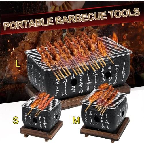 S/M/L Portable Japanese Korean Barbecue Grill Food Carbon Furnace Barbecue Stove Cooking Oven Alcohol Grill Household BBQ Tools