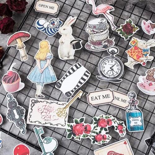 Panalisacraft Adventure Alice rabbit in Wonderland Sticker for Scrapbooking Happy Planner/Card Making/Journaling Project