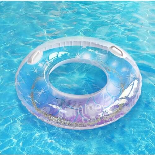 Rainbow Swimming Ring Thickene Thickened PVC Summer Party Beach Accessory Toy Buoy Mattress Thickened Outdoor Activities