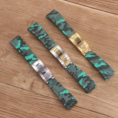 Watch Accessories for Rolex Yacht Divers Ditona Ghost King Rubber Strap Black Water Ghost Series Strap 20mm