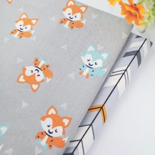 Grey Fox Arrow Cotton Fabric DIY Sewing Tela Tilda Quilt Patchwork Baby Dress Cloth Material Crib Bedding Decor Tissus au Metre