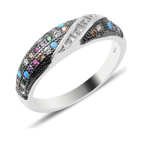 Silverlina Silver Mixed Zircon Cubic Zirconia Ring