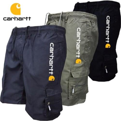 Pantalones Cortos De Hombre Tide Mens Summer Cargo Shorts Straight Cotton Thin Breathable Knee Solid Half Casual Pockets Pants
