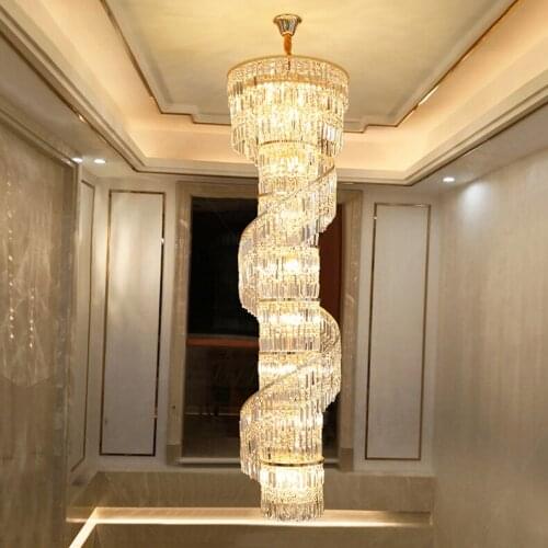 Modern Crystal Chandelier LED Light American Crystal Chandeliers Lights Fixture Hotel Hall Lobby Villa Stairway Home Lighting
