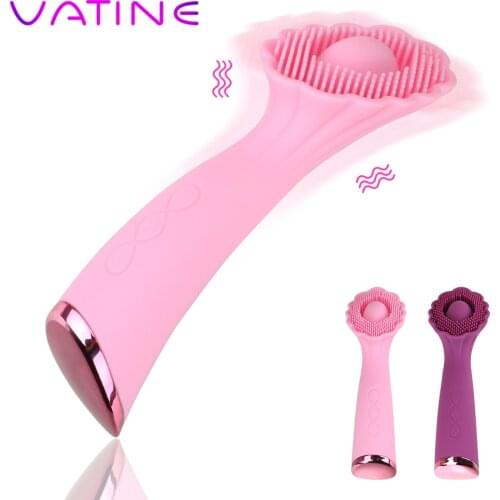 VATINE Oral Sex Massage Sex Toy for Women Female Masturbation Flower Shape Brush Massage Vibrator Vagina Clit Stimulation