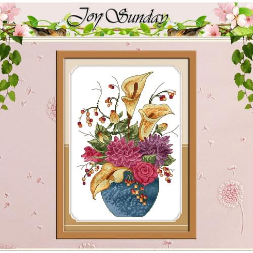 Vase Counted Patterns Counted Cross Stitch 11CT 14CT Cross Stitch Sets Wholesale flowers Cross-stitch Kits Embroidery Needlework