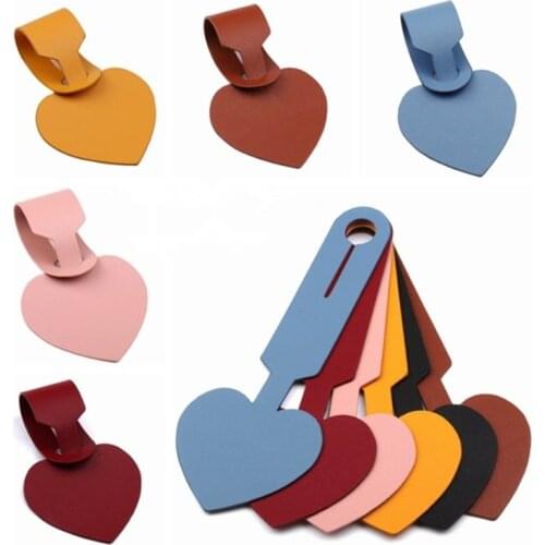 Heart PU Leather Luggage Tag Cover Boarding Pass Suitcase ID Address Holder Baggage Boarding Label Travel Accessories