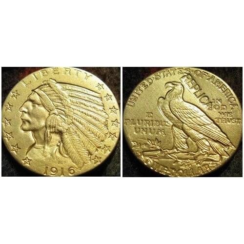5 GOLD Indian Half Eagle 1916-S copy coins
