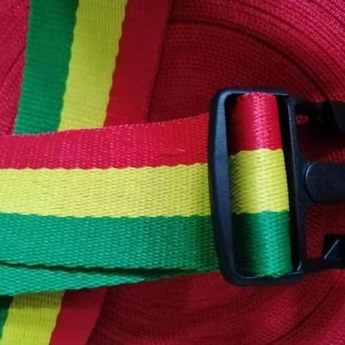 1.3 Thickened 38mm 5 yards/lot 1.4 " Wide Twill Webbing Khaki Green Red Striped Polyester Cotton Strap For Bag DIY Clothing Belt