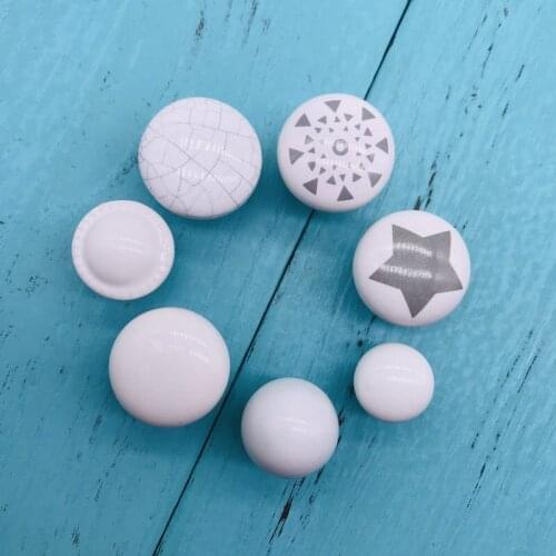 1pcs Vintage Cabinet Knobs - Ceramic Finish Round Button shape Decor for Cupboard - Antique Drawer Knobs pull
