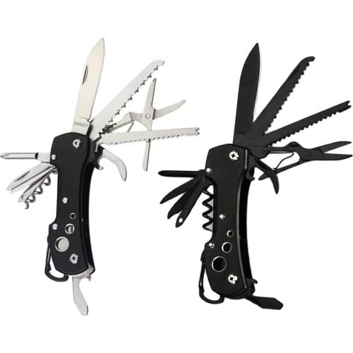 12in1 Multi-tool Knife Stainless Steel Keychain Pocket Kinfe Screwdriver Scissors Opener Practical Outdoor Camping Survival Tool