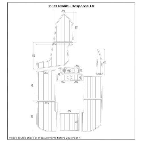 1999 Malibu Response LX Cockpit Pad Boat EVA Teak Decking 1/4" 6mm