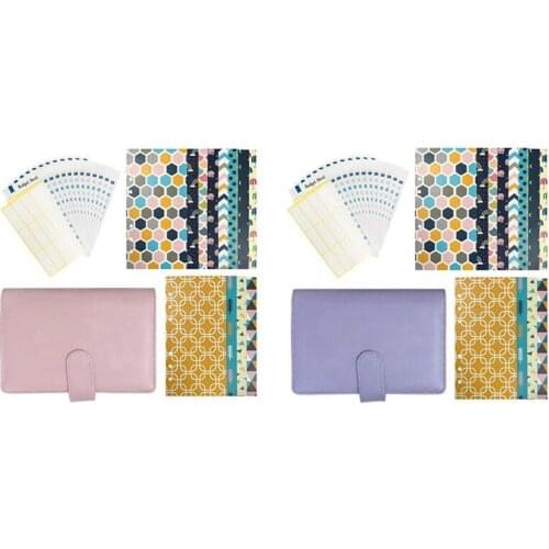 2set Cash Budget Envelope Wallet,Cash Envelopes for Budgeting 12 Money Budget Envelopes Pink & Purple