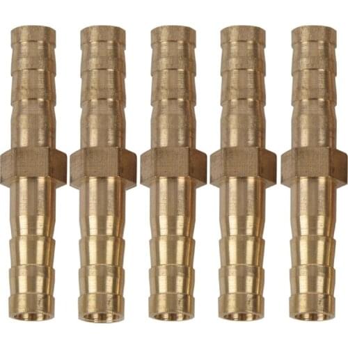 5pcs 6mm Inner Dia Air Gas Straight Hose Pipe Barb Coupler Connector