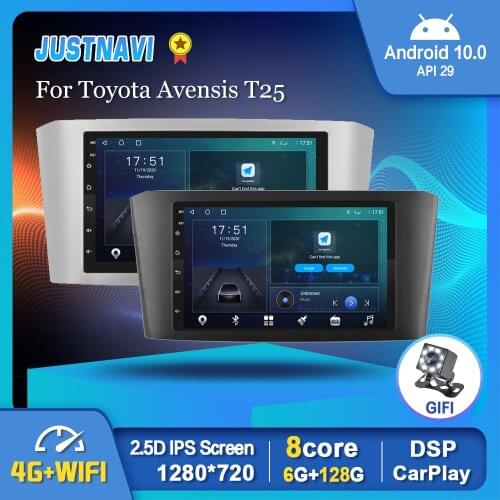 JUSTNAVI Android 10.0 Car Radio For Toyota Avensis T25 2002-2008 Multimedia Player Carplay Autoradio Stereo Navi GPS No DVD 7
