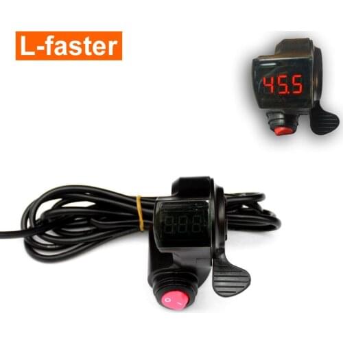 Electric Scooter Thumb Throttle With Switch Button Battery Capacity Indicator E-Bicycle Trigger Accelerator Battery Volt Display