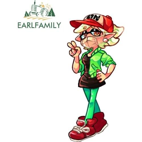 EARLFAMILY 13cm x 6.5cm for Splatoon Vinyl Car Stickers Bumper Windshield DIY Decal Creativite Waterproof Sunscreen Car Styling