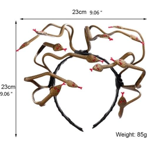F3MD Medusa Cosplay Costume Snake Shape Headwear Role Play Party Masquerade Supplies Carnival Halloween Dress-up HeadPiece