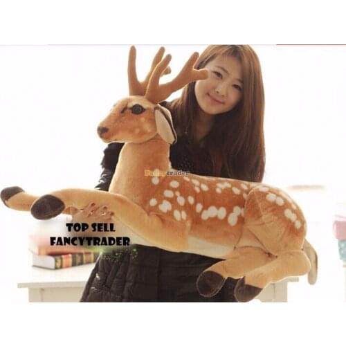 Fancytrader 2015 New High Quality Deer Toy 35'' 90cm Emulational Giant Plush Stuffed Spotted Sika Deer, Free Shipping FT90234