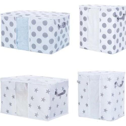 Cotton Storage Bag Dirty Clothes Collecting Case Non-woven Cloth Moisture-proof Moving Toys Quilt Packing Stuff Pouchs with Zip