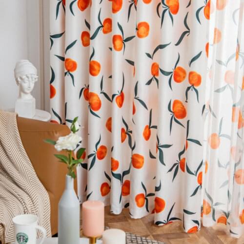 Creative Tangerine and Peach Living Room Curtain Nordic Bedroom Window Insulation Sunscreen Semi-Blackout Curtain Drapes MY215#5