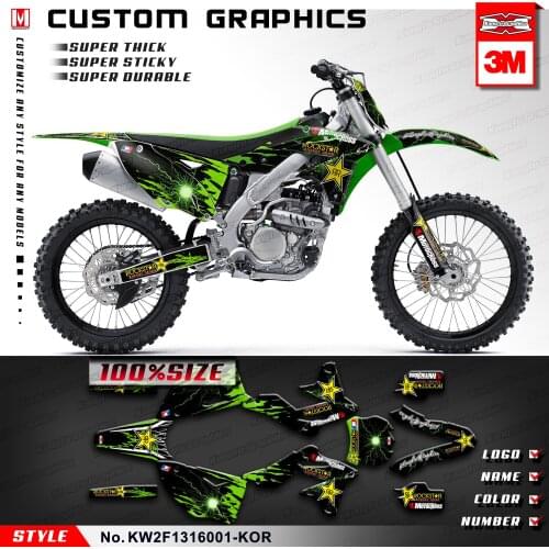 KUNGFU GRAPHICS Dirt Bike Stickers Motocross Vinyl Decals Kit Vehicle Wraps for KXF250 KXF 250 KX250F 250F 2013 2014 2015 2016