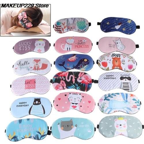 Sleeping Mask Eyepatch Eye Cover Cotton Creative Lovely Cartoon for Eye Travel Relax Sleeping Aid Eye Patch Shading Eye Mask